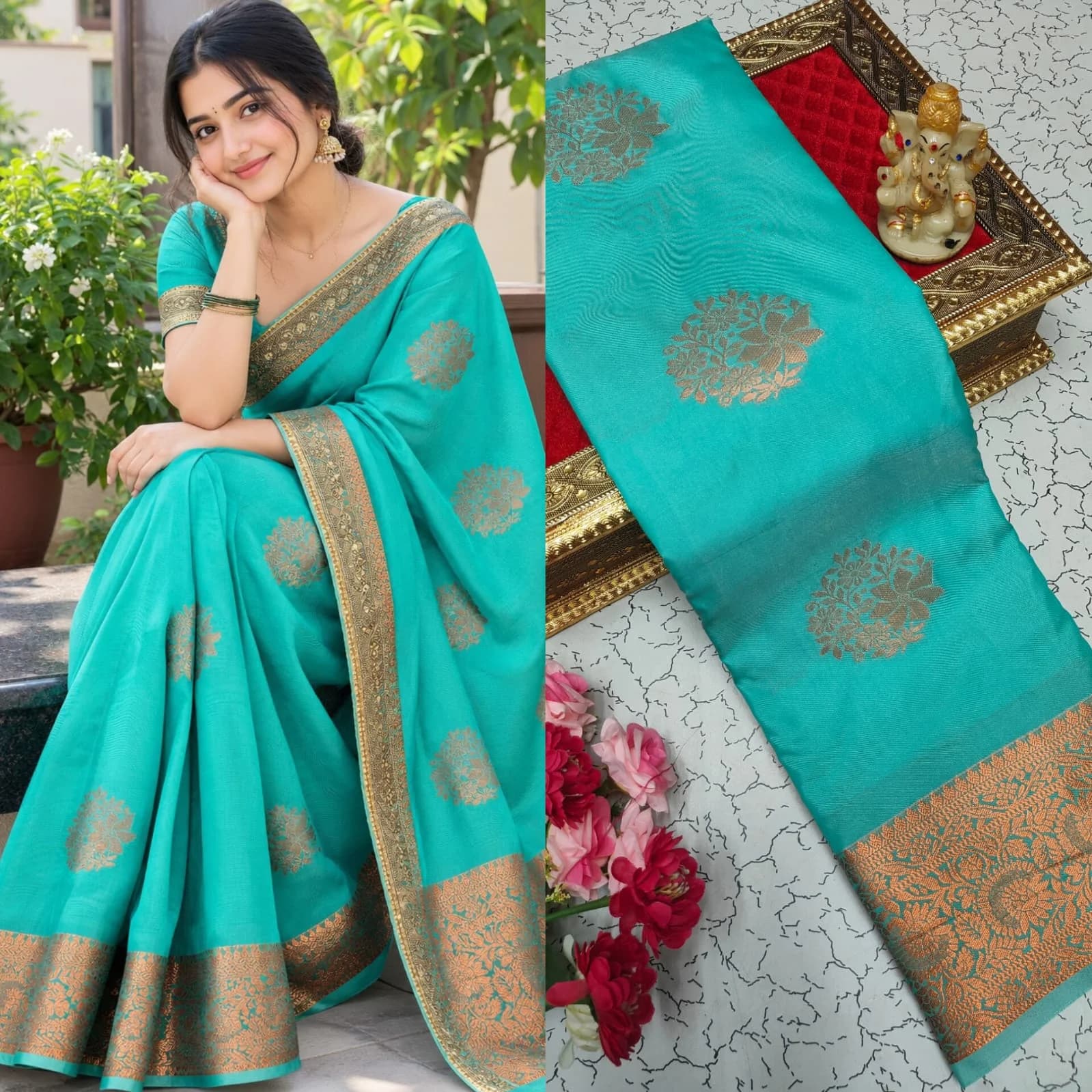 FANCY SOFT SILK SAREES ARS028 - Blue β image 1 of 1