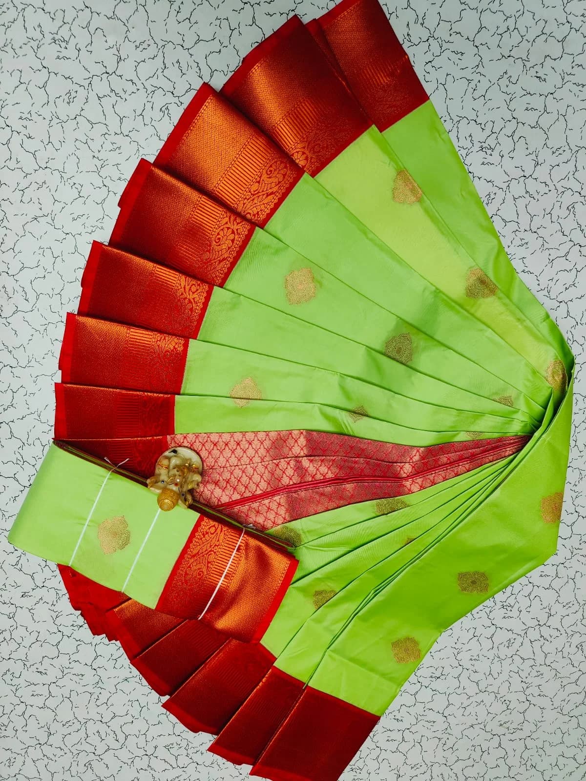 MANGALYAM KORVAI KOTTANJI TANA SOFT SILK SAREE ARS036 - Light pista green