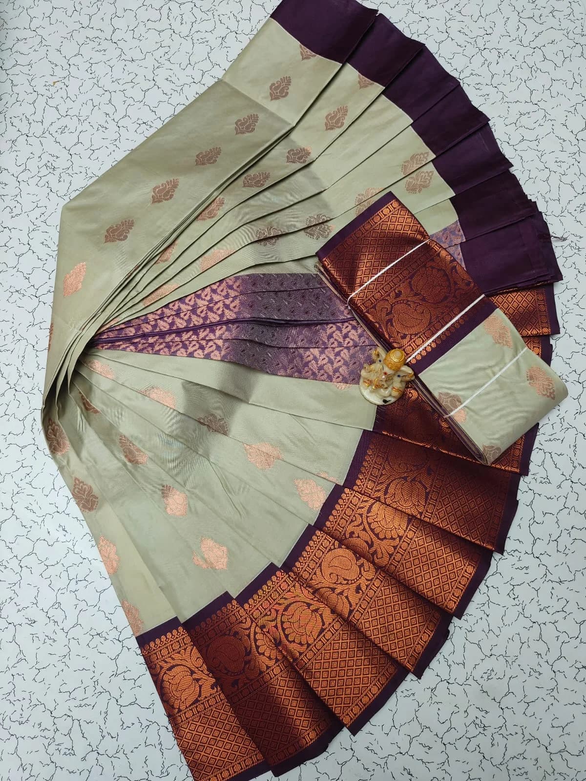MANGALYAM KORVAI KOTTANJI TANA SOFT SILK SAREE ARS035 - Pastel green