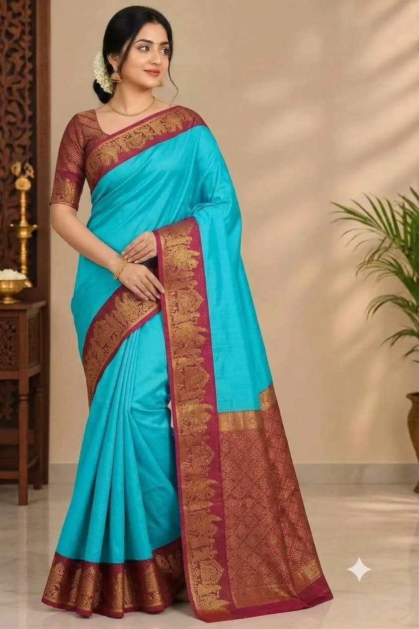 Kotanch Plain Soft Silk SRS001 - blue