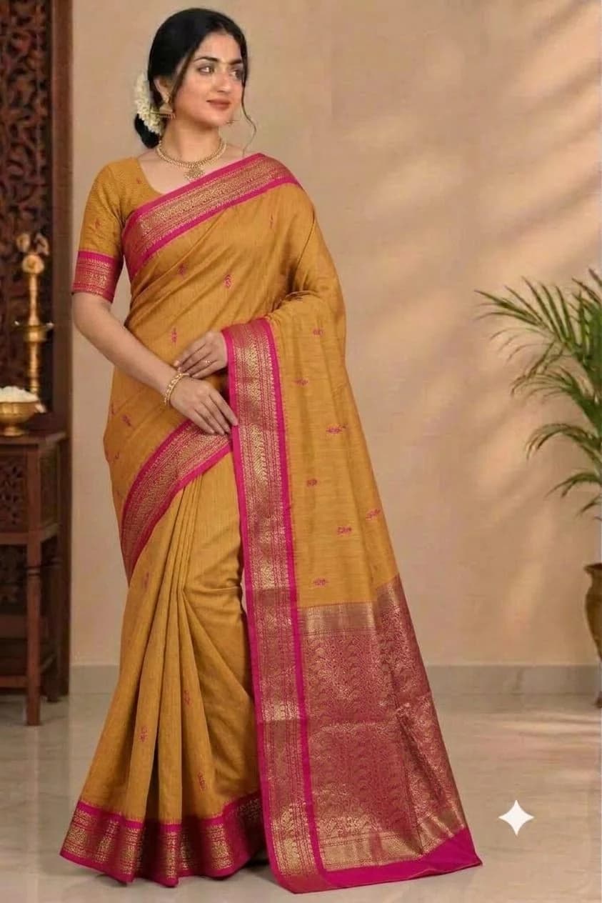 Kalyani cotton sarees SRS003 - Orange