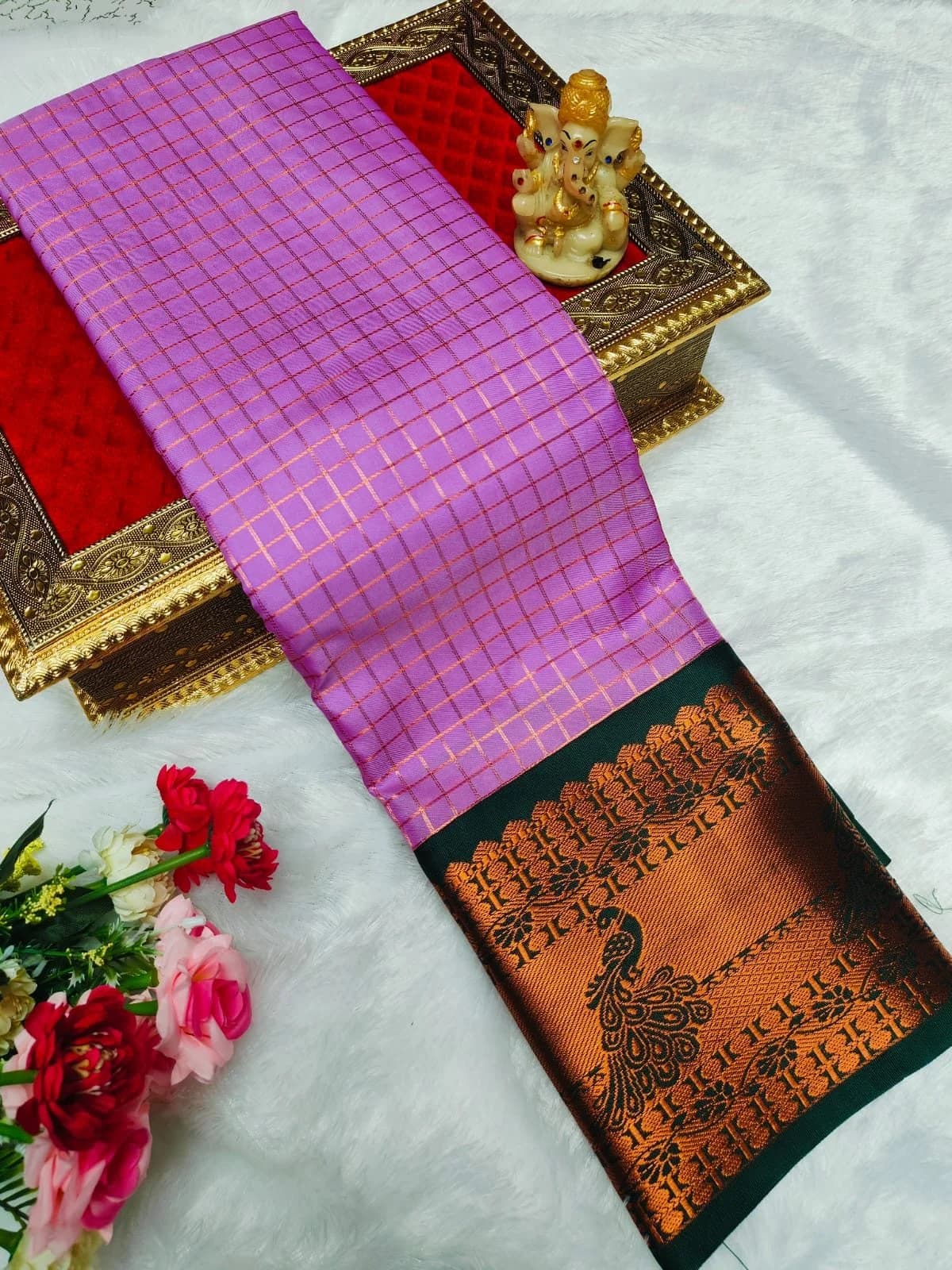 Very rich soft silk saree ARS001 - Lavender